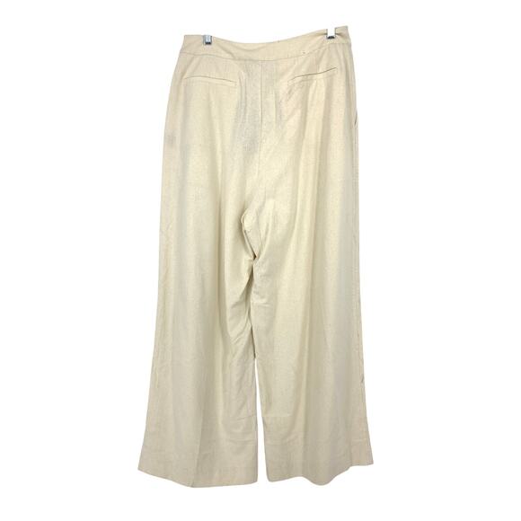 Jenni Kayne Relaxed Trouser Pant Womens Sz 10 Ivory Raw Silk Wide Leg *READ - Picture 2 of 11